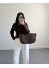 ÖNÜ DÜĞMELİ HIRKA KAHVE
