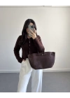 ÖNÜ DÜĞMELİ HIRKA KAHVE