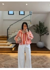ORANGE/PEMBE KAPŞONLU YAĞMURLUK -9787