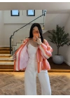 ORANGE/PEMBE KAPŞONLU YAĞMURLUK -9787