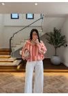 ORANGE/PEMBE KAPŞONLU YAĞMURLUK -9787