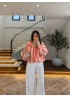 ORANGE/PEMBE KAPŞONLU YAĞMURLUK -9787