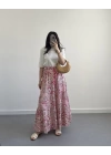 PEMBE ÇİÇEKLİ BOHEM ETEK