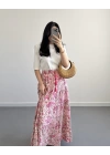 PEMBE ÇİÇEKLİ BOHEM ETEK