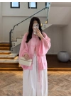 PEMBE İP BAĞCIKLI GÖMLEK -5098