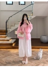 PEMBE İP BAĞCIKLI GÖMLEK -5098
