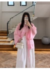 PEMBE İP BAĞCIKLI GÖMLEK -5098
