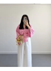 PEMBE İŞLEMELİ MÜSLİN KİMONO