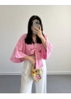 PEMBE İŞLEMELİ MÜSLİN KİMONO