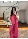 PEMBE KIRMIZI ÇİZGİLİ BLUZ PANTOLON TAKIM -4174