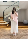 PEMBE KISA KOL PELERİN BLUZ -5107