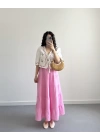 PEMBE MÜSLİN ETEK