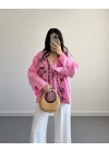 PEMBE MÜSLİN NAKIŞLI KİMONO