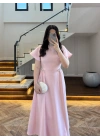 PEMBE TAŞ DETAY ELBİSE -EU3220