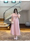 PEMBE TAŞ DETAY ELBİSE -EU3220
