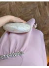 PEMBE TAŞ DETAY ELBİSE -EU3220