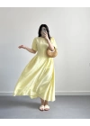 PERİY SARI KETEN ELBİSE