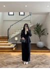 PİLELİ BELDEN OTURAN SİYAH TAKIM-8884