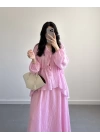 PLN PEMBE PİNTEREST CRUSH ETEK TAKIM