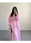 PLN PEMBE PİNTEREST CRUSH ETEK TAKIM