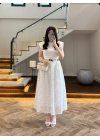 PUANTİYELİ GARNİLİ ELBİSE-0105