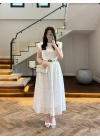 PUANTİYELİ GARNİLİ ELBİSE-0105