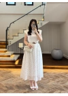 PUANTİYELİ GARNİLİ ELBİSE-0105