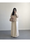 SAÇAKLI HIRKA ELBİSE KREM