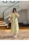 SARI BALON KOLLU CROP BLUZ & ETEK