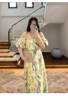 SARI BALON KOLLU CROP BLUZ & ETEK
