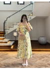 SARI BALON KOLLU CROP BLUZ & ETEK