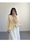 SARI ÇİZGİLİ BEBE YAKA PÜSKÜL BLUZ