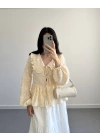 SARI ÇİZGİLİ BEBE YAKA PÜSKÜL BLUZ