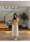 SARI DESENLİ KİMONO GÖMLEK-5139