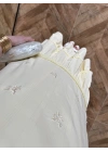 SARI GÜPÜR DETAY KAT KAT ELBİSE-9614