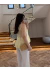 SARI HALTER YAKA VOLANLI BLUZ-5390