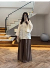 SARI İP BAĞCIKLI BRODELİ GÖMLEK -5096