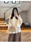SARI İP BAĞCIKLI BRODELİ GÖMLEK -5096