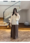 SARI İP BAĞCIKLI BRODELİ GÖMLEK -5096