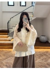 SARI İP BAĞCIKLI BRODELİ GÖMLEK -5096