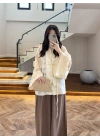 SARI İP BAĞCIKLI BRODELİ GÖMLEK -5096