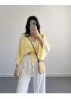 SARI KETEN KİMONO