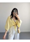 SARI KETEN KİMONO
