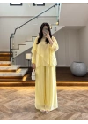 SARI PELERİNLİ PANTOLON TAKIM-9327