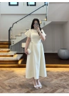 (ÖN SİPARİŞ)SARI TAŞ DETAY ELBİSE -EU3220