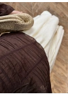 SARI TENSEL TERS DİKİŞLİ ETEK -D31045