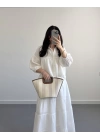 SHAY MÜSLİN BEYAZ CROP GÖMLEK