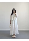 SHAY MÜSLİN BEYAZ CROP GÖMLEK
