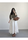 SHAY MÜSLİN HAKİ CROP GÖMLEK