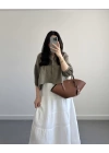 SHAY MÜSLİN HAKİ CROP GÖMLEK